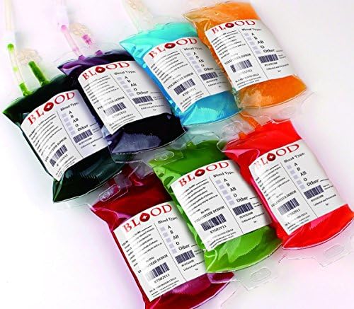 Moon Boat 10 Pack Halloween Blood Bag Energy Drink Container -- Bloody Vampire/Zombie/Medical Nursing Party Favors Supplies Decorations with Syringe