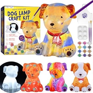 DIY-LAOESE Paint Your Own Dog Lamp Kit, Art Supplies Painting Crafts Kit for Kids, Dog Gifts for Girls Age 6-12, Boys and Girls Toys Craft, Christmas Birthday Gift for Kids 6 7 8 9 10 11 12+