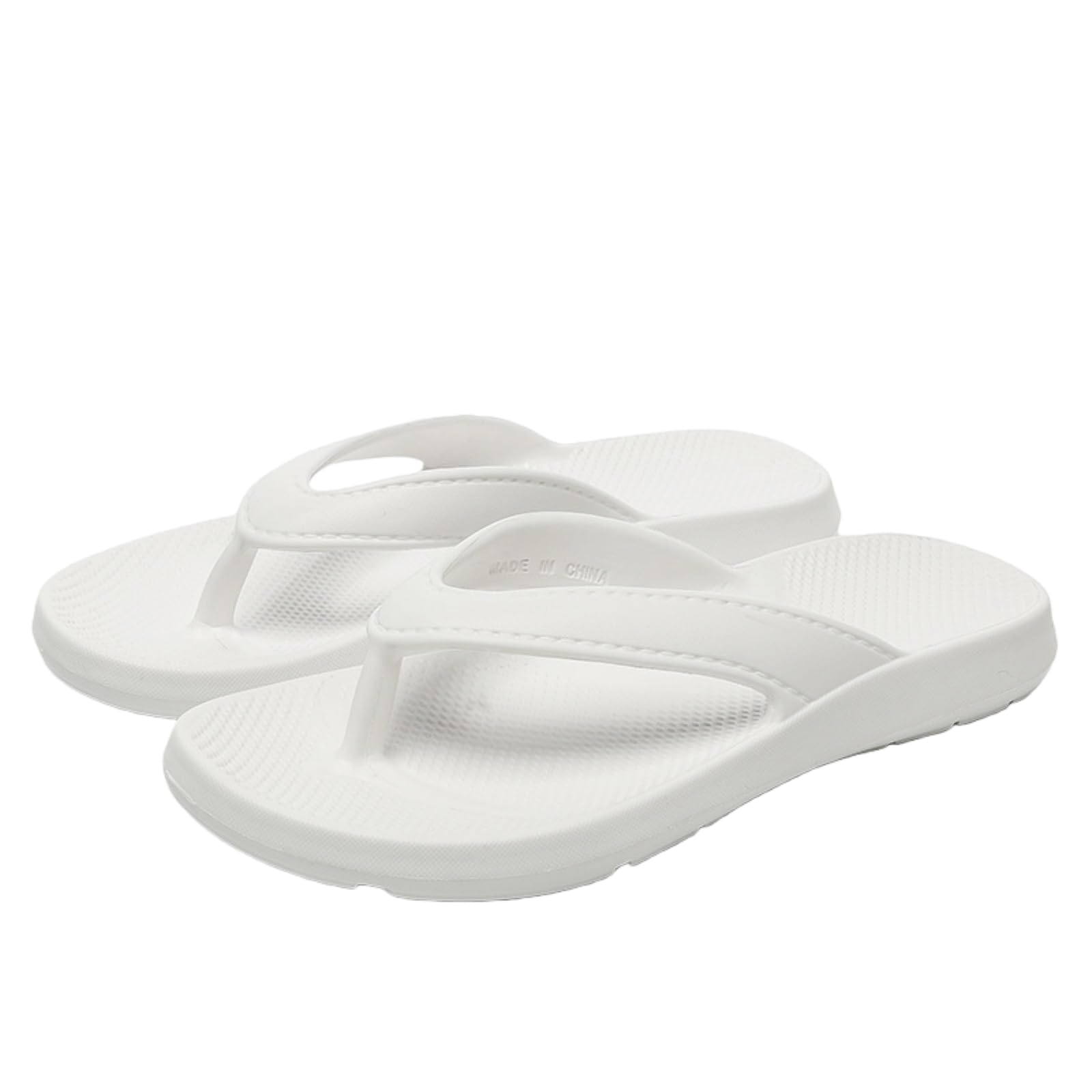 Tongs d'été contre les pieds fatigués avec chaussons de douche légers blancs