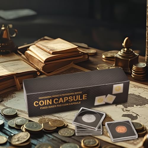 Münzen Snap Halter, 20 Stück Silber Dollar Münzenhalter, Münzen Kapsel Aufbewahrung Box mit 5 Größe (20/25/30/35/40 mm) verstellbare Dichtungen, Münzen Sammlung Zubehör für Sammler (schwarz)