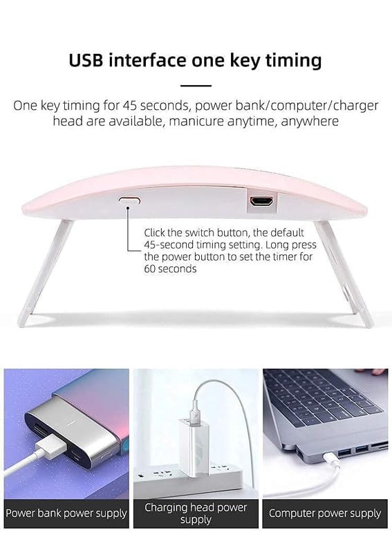 GOODIEBOX Professional Intelligent Automatic LED UV Curing Nail Art Lamp Manicure Pedicure Tool Professional Nail Polish Dryer Machine and Salon Decorator Shaper Manicure Kit for Women (Multi Color) 3