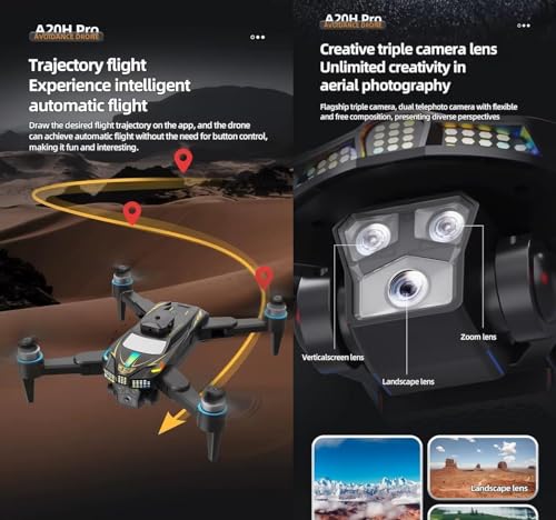Image of 4k rEmOtE CoNtRoL DuAl cAmErA DrOnE 1080P Wi-fI SeLfIe gEsTuRe rC DrOnE WiTh oBsTaClE AvOiDaNcE BrUsHlEsS MoToR OnE KeY TaKe-oFf & lAnDiNg 4.5 iNcH LcD DiSpLaY (T6 PRO)
