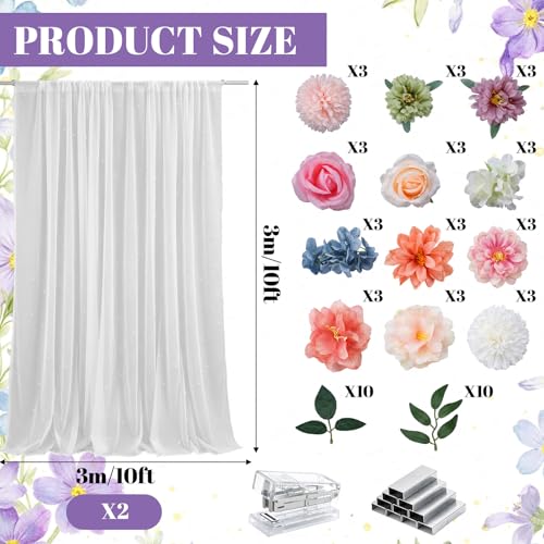 Kit de fondo con cortina de flores 10x10 ft Tingjoo miniatura 2