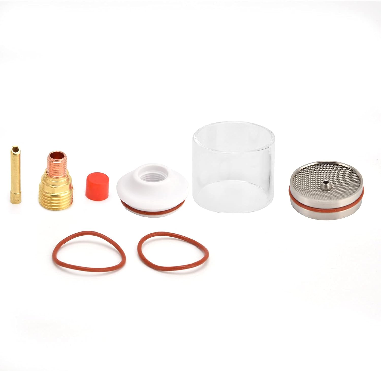 Kit Accessori Torcia Saldatura TIG WP - Gas Lens Con Coppa Vetro Per Tungsteno 2.4mm (compatibile WP-17/18/26) - Foto 12