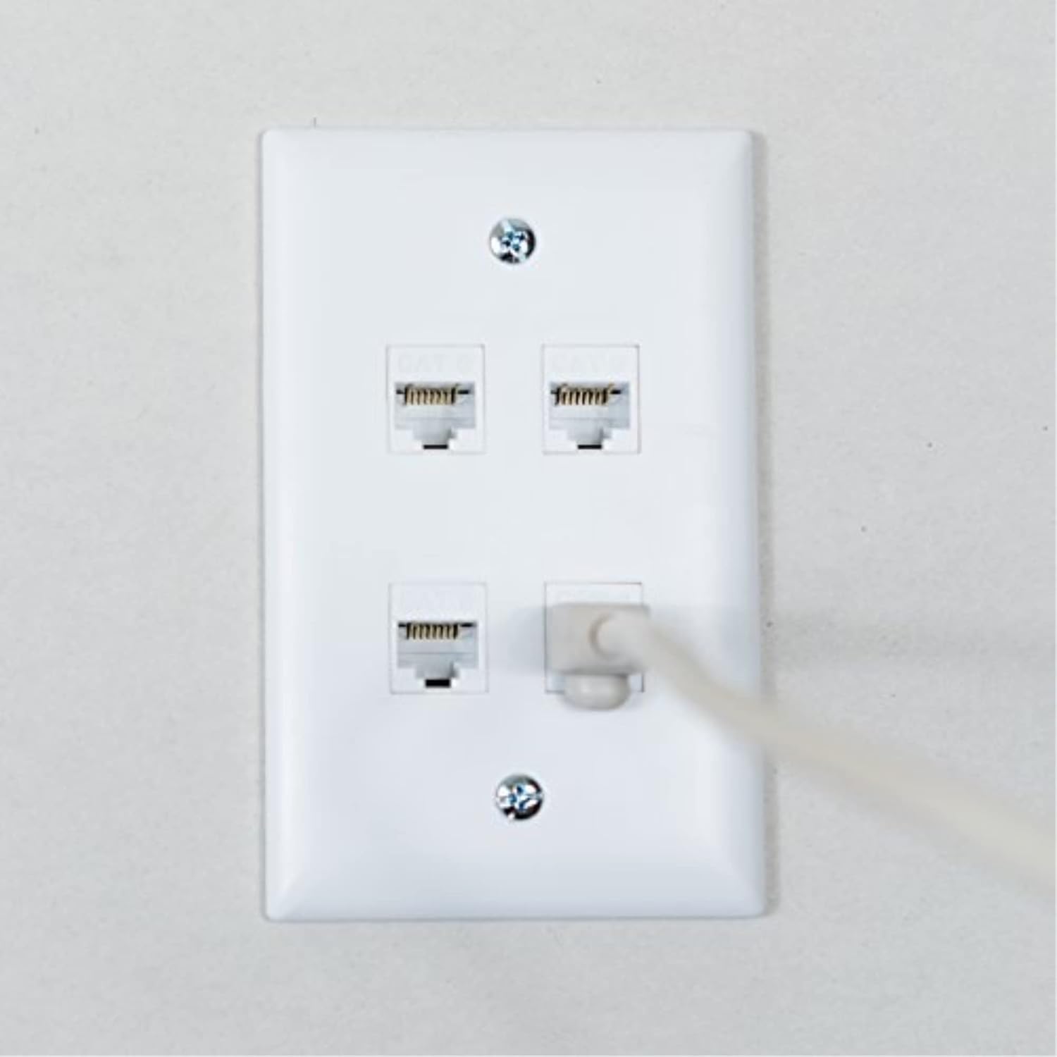 Cable connected to an installed keystone jack