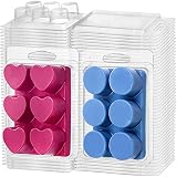 Jucoan 100 Pack Plastic Wax Melt Clamshell Molds, 6-Cavity Wax Melt Clamshell Packaging Container for DIY Wax Melts Wickless Candles Soap, Wedding Party Favor, Small Business Package Supplies