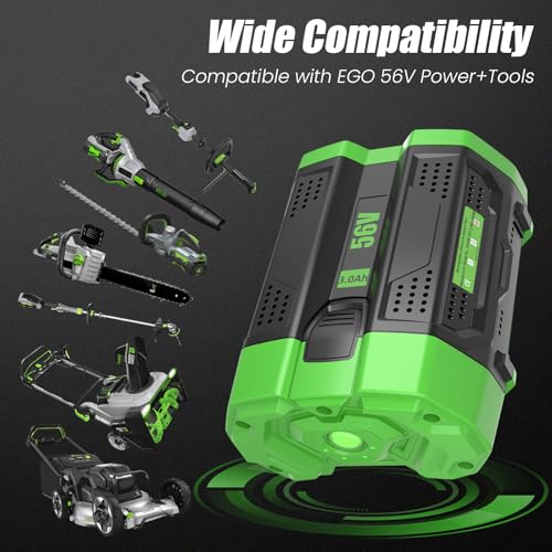 Image of 2 Packs 3Ah 56 Volt BA1400T Battery Replacement for EGO 56V Batteries BA2800 BA4200 BA5600 Compatible with EGO CS1604 CS1804 CS1403 HT2400 LB6504 LB5804 LB6500 LB4800 PH1400 Power Tools(Black)
