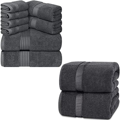 Utopia Towels - 2 Bath Sheets, 2 Bath Towel, 2 Hand Towel, 4 Wash Cloths - 600 GSM Highly Absorbent Luxury Towels Set (Grey)