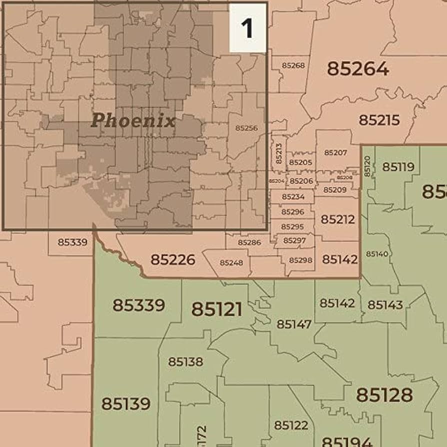Phoenix Arizona Zip Codes Map