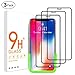 [3 Pack] GUSGU Screen Protector Compatible for iPhone X Full Coverage Tempered Glass Film [Easy Installation] 9H+ Hardness HD Compatible for 5.8 inch Apple iPhone 10