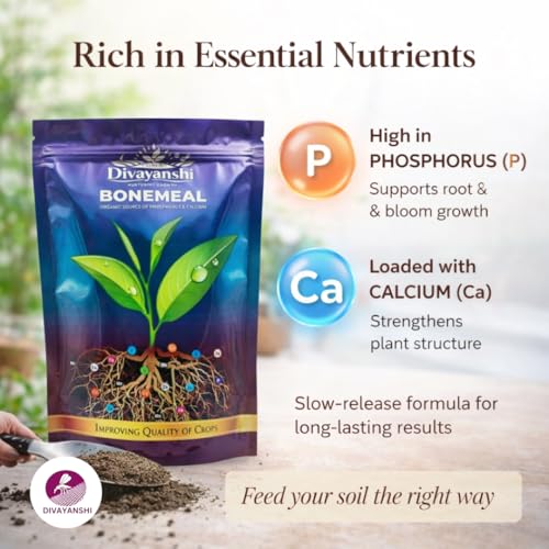 Image of Divayanshi Bone Meal Fertilizer for Plants | Organic Powder for Strong Root Growth & Flowering | Rich in Phosphorus & Calcium | Ideal for Garden, Pots & Lawns (All Plants Use)- 20kg