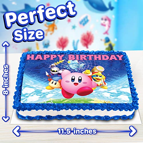 8 Inch Kirby Cake Topper –Square Edible Birthday Cake Decorations, Happy Birthday Cake #TOP2