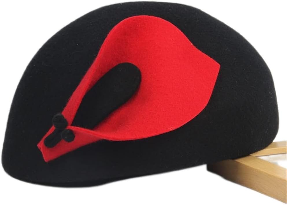Hat Autumn and Winter Women's Wool Flower Beret Warm Top