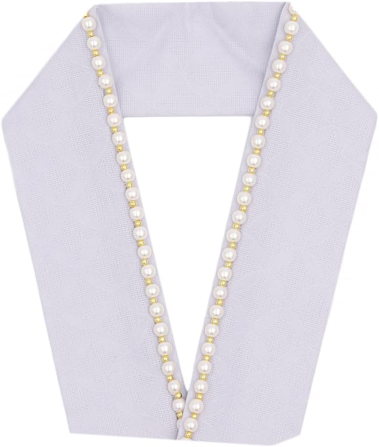 重ね衿 振袖 成人式 薄紫 青紫 七宝柄 パール キラキラ 人工真珠 WadeModern 襟ピン付き おしゃれ重ね衿 フォーマル