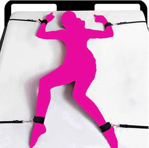 King Size Sex Headboard Bondage Kit Adjustable Wrist and Ankle Restraints Ropes & lanyards Adult Play Sex Tie up btsm Arms and Legs Restrictions for Bed Sex Resistance Bands Bed Bonage Kits Sweater