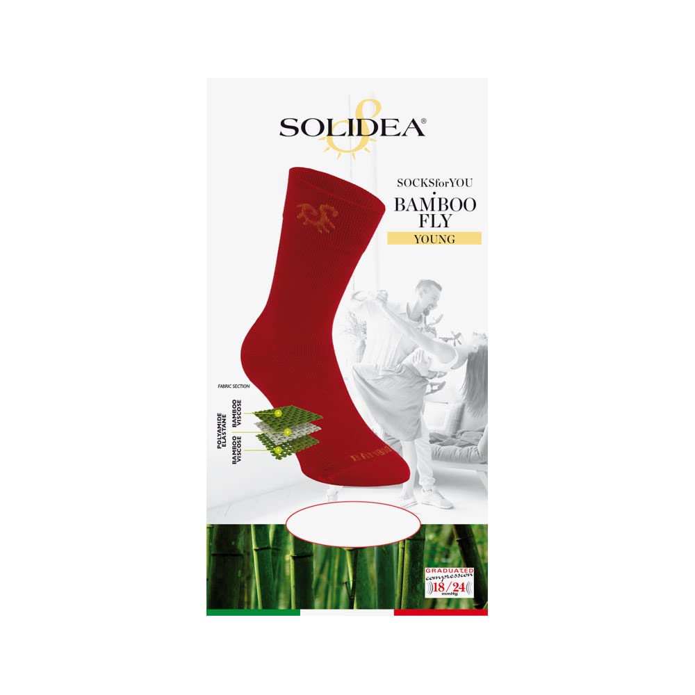 SOLIDEA skarpetki Unisex dla Ciebie Fly Young Kompresja Stopniowa 18/24 mmHg, Szary, XX-Large