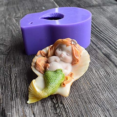 Mermaid Silicone Soap molds,Mermaid Mould, Runloo Cake molds Candle molds Chocolate Mould, Fondant Mould Candy Silicone Mould Cover