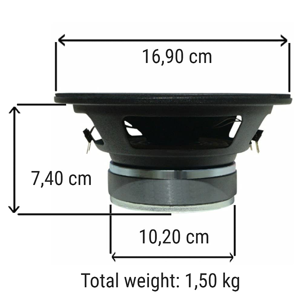 1 CIARE CS160 subwoofer da 40 + 40 watt rms e 120 + 120 watt max da 6,5" 16,50 cm 165 mm dvc doppia bobina 4 + 4 ohm ottimo porte portiere auto, 1 pezzo + 5 adesivi omaggio