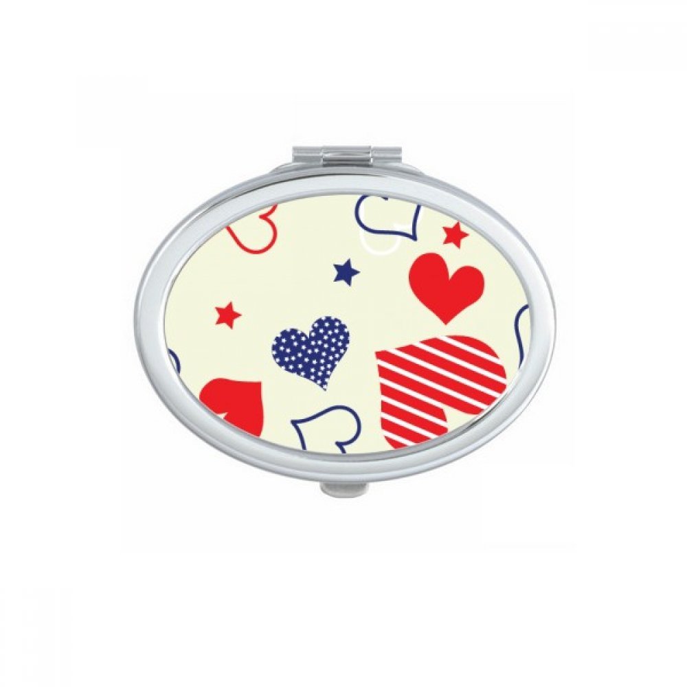 Miroir de poche ovale en forme de coeur amérique maquillage compact