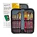 Produktbild Mont Marte Pinselset für Aquarellfarben und Wasserfarben - 10 Borsten-Pinsel in Pinseltasche - Ideales Pinsel Set für Aquarellmalerei - Perfekt geeignet für Anfänger, Profis und Künstler