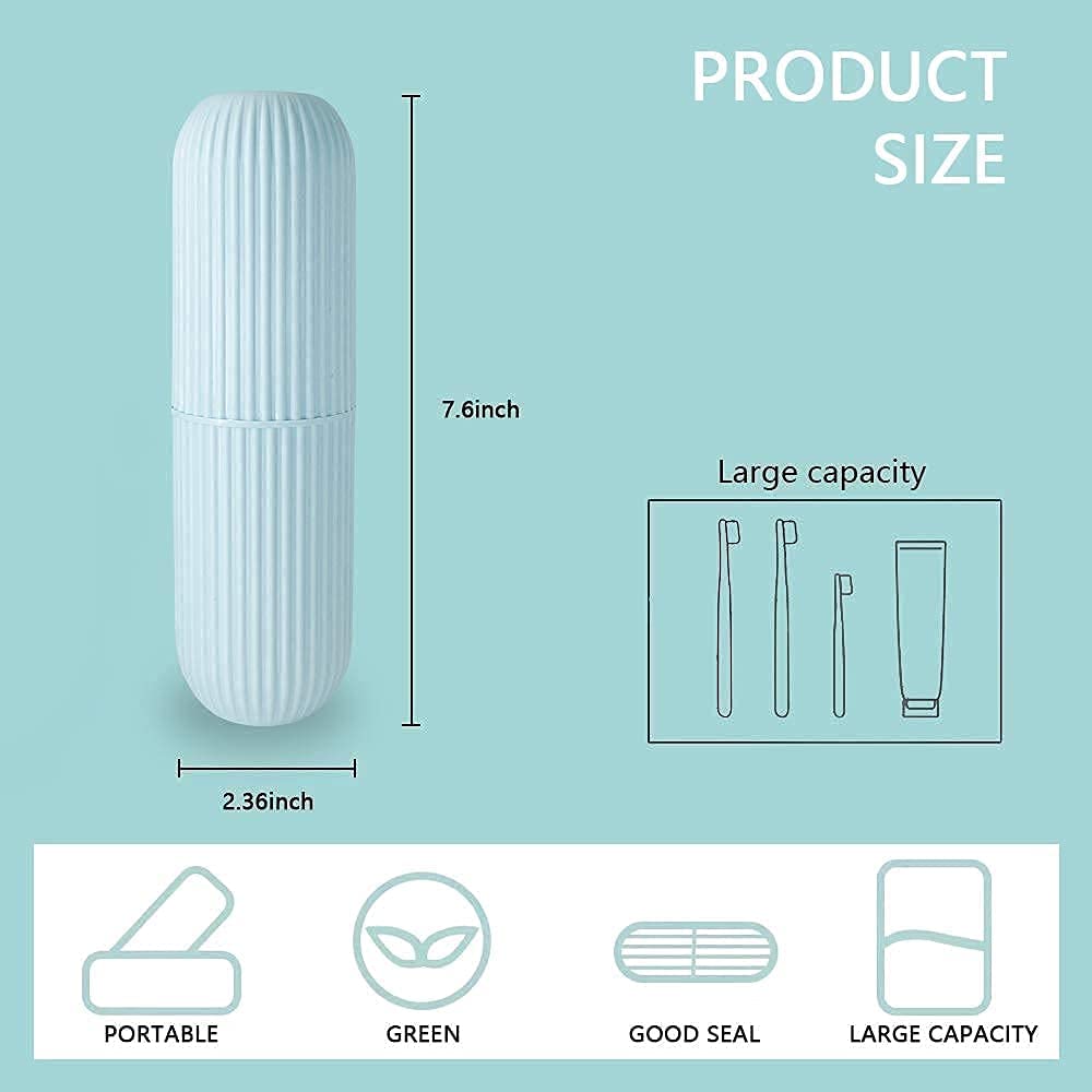 Toothbrush Holder for Bathroom Toothbrush Cover Case Box for Travel Essentials Travelling Accessories Blue (Pack of 1) — Amazon image 2
