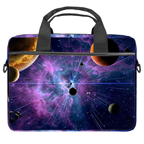 Sac à bandoulière pour ordinateur 13-14 pouces avec motif galaxie espace
