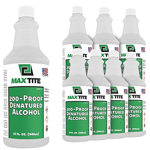 MAXTITE Denatured Alcohol, 200-Proof (2 Gallons Total, 8 Pack of 32 oz Bottles)