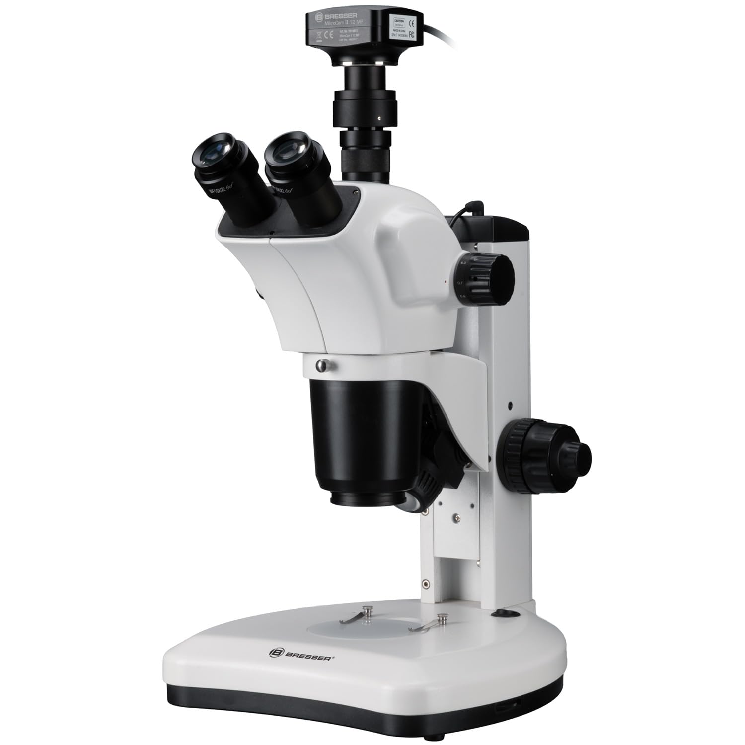 Bresser Microscopio Digital Binocular con Cámara 7x-63x, 12 MP, USB 3.0 | Trinocular, Luz LED incidente y transmitida, Zoom 9x, Distancia de trabajo 100 mm, Sony IMX226, USB 3.0, Soldadura