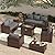 Amopatio Patio Furniture Set with Fire Pit Table, 6 Pieces Outdoor Oversized Sectional Sofa Wicker Patio Armrest Couch, 44" Fire Pit Conversation Sets with Storage Table, Waterproof Cover (Grey)