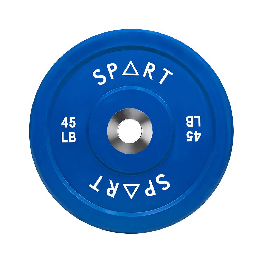 SPART Color Coded Weight Plate 2-Inch Rubber Coated Olympic Grip Plate For Barbell,Solid Cast Iron Weight Plates For Strength Training,Weightlifting, Crossfit,Home Gym, 10LB, Pair