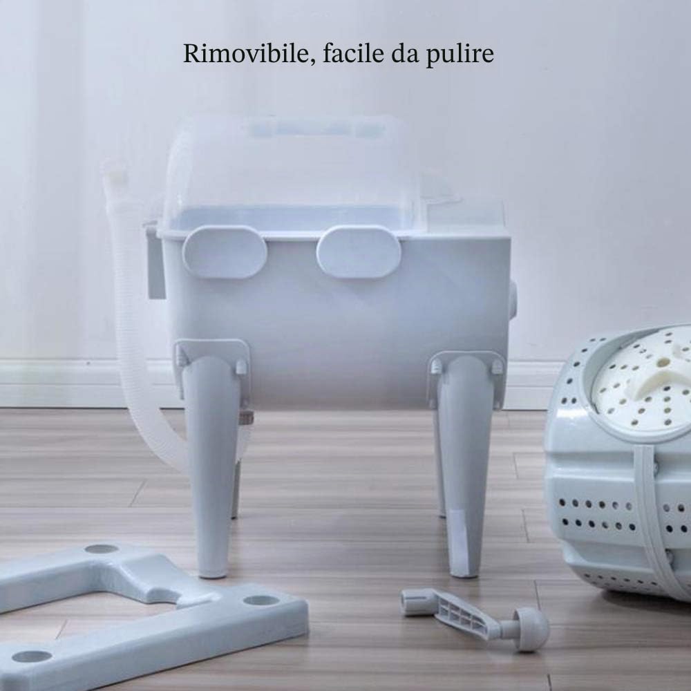 Mini Lavatrice Portatile A Mano,Lavatrice Manuale Non Elettrica con Asciugatrice,Piccola Lavatrice Ecologica,con Scarico Automatico,per Dormitorio/Campeggio