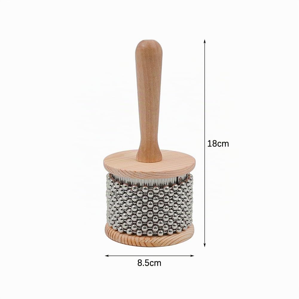 Instrumento Musical de percusión Cabasa de Madera Cadena de Cuentas de Metal