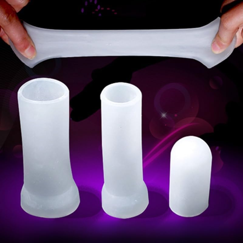 Generic 3 PCS Silicone Penile Sleeves, Protector Sleeve Replacement for Pennis Extender, Avoid Tissue Damage (XXL+XL+C), White