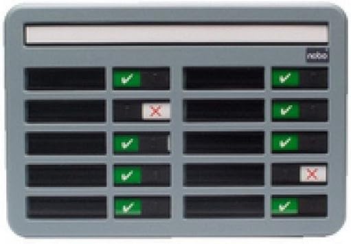 Nobo in/Out Board with 10 Name Capacity Grey 340x230 mm