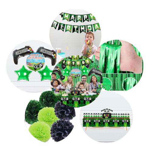 Jiayjinx PARTYHOUSE-10005 Video Game On Theme Birthday Party Decorations Set Happy Birthday Banner Balloons Tablecloth Foil Curtain Cake Toppers For Birthday Party, Boys Party, Family Party Supplies thumb #6