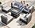 RADIATA PE Wicker Patio Furniture Set Sectional High Back Large Size Sofa Sets with Propane Fire Pit Table 55000 BTU Balcony Rattan Lounge Conversation Sets for Outdoor (7 Pieces,Light Gray)