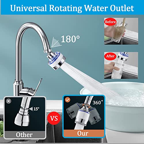 Sink Water Filter Faucet, Faucet Filter, 360° Rotating Faucfilters Purifier Kitchen Tap Filtration Removes Chlorine Fluoride Heavy Metals Hard Water For Home Bathroom & Kitchen(2 Pcs) #TOP5