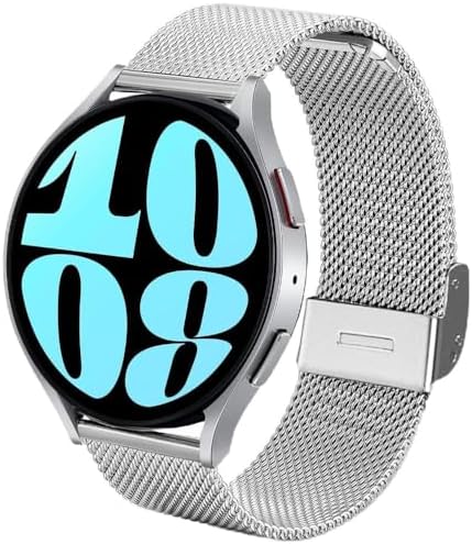DEALELE Compatible with Samsung Galaxy Watch 7 / FE / 6/6 Classic / 5/5 Pro / 4/4 Classic / 3 41mm / Huawei GT3 / GT2 42mm, 20mm Stainless Steel Metal Mesh Replacement Strap for Women Men