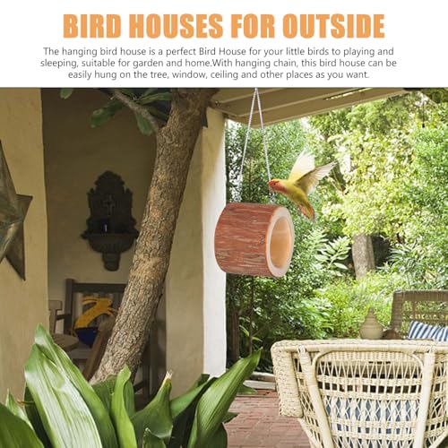 Nidification maison à oiseaux en bois suspendu pour abriter les petits oiseaux - 7