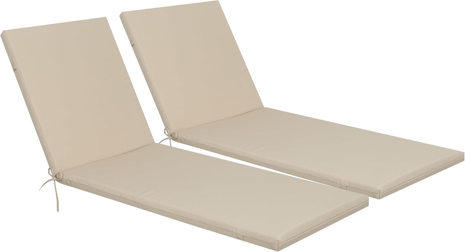 Only choice 2 PCS Set Outdoor Chaise Lounge Cushion, 75 x 24 in Lounge Chair Cushion Water Resistant Fabric for Lawn, Pool, Replacement Seat Cushion for Patio (Khaki)