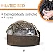 K&H Pet Products Thermo-Kitty Bed Deluxe Heated Cat Bed for Large Kitties - Indoor Heated Pet Bed for Dogs & Cats, Covered Cave Pet Tent, Machine Washable, Safety Listed - Large 20in Mocha/Leopard
