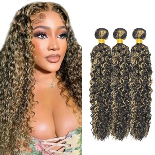 22 24 26 Inch TARPION P1B27 Bundle Highlight Blonde Deep Wave Human Hair Bundles Two Tone Black Mixed With Honey Blonde Bundles Human Hair Extensions