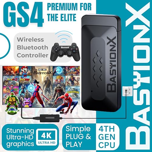 Image of [2025] Ultimate Retro Gaming System Gamestick,True Plug & Play HDMI,Wireless Controllers,Emulators & Classic Games,All-in-One Arcade Gaming System,Complete Edition(GS4 Ultimate Edition),Black