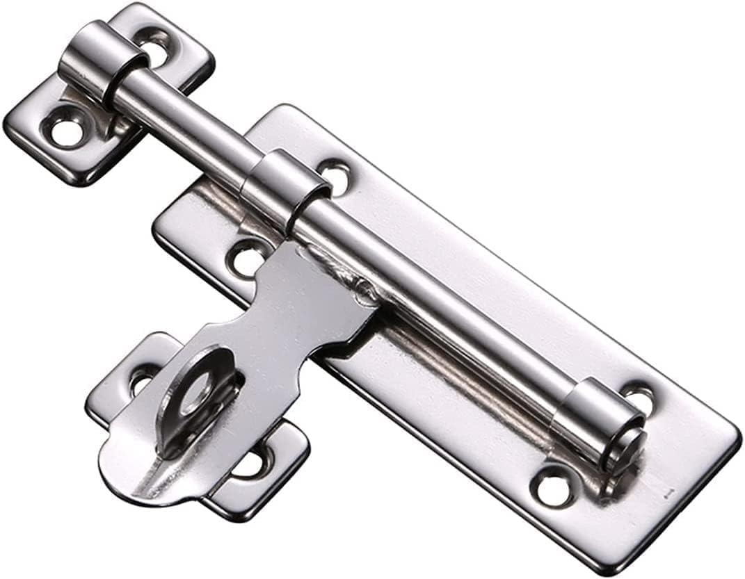 Sliding Door Lock,1pcs Slide Thickened Latch Heavy Duty to Window Stainless Steel Hardware for Garden Gate Shed Window(Silver Left,8 inches)