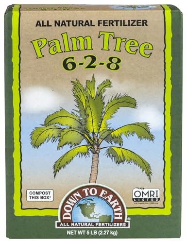 Down To Earth All Natural Fertilizers Organic Palm Tree - Plant Food for Palms, Cycads, Exotic and Tropical Plants 6-2-8, 5 lb