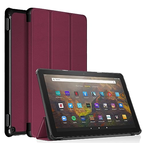 Image of ODQQDO Case for 11 Inch Case 2023 Shockproof PU Leather with Auto Sleep/Wake, Incompatible with 10 inch iPad Samsung HTC LG tablet(Wine Red)