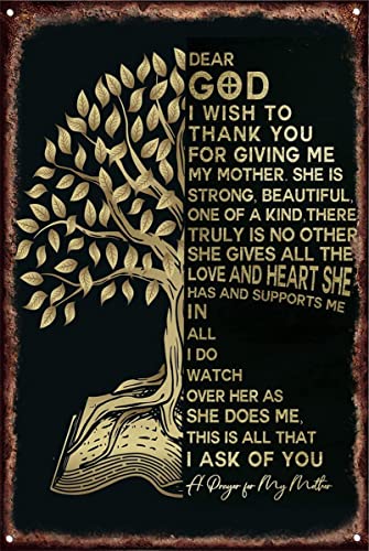 Blech-Wandkunst, inspirierendes Zitat, Geburtstagsgeschenke für ein Gebet für meine Mutter, Gedicht, Geschenke für Mutter von Tochter oder Sohn, Blechdrucke, Poster, Wandkunst, Weihnachten, Muttertag,