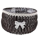 Toddmomy Geflochtener Korbpflanzer Seegras Rattan Container Pflanzen gewebt hochzeitsdeko Geflochtene Aufbewahrungskörbe zum Organisieren Mehrzweckkorb Pflanzkorb Coffee