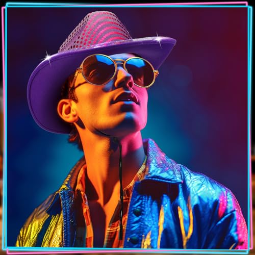 Image of Kigeli 10 Pcs Lights LED Cowboy Hat for Adult LED Flashing Hat for Western Cowboy Women Men Role Play