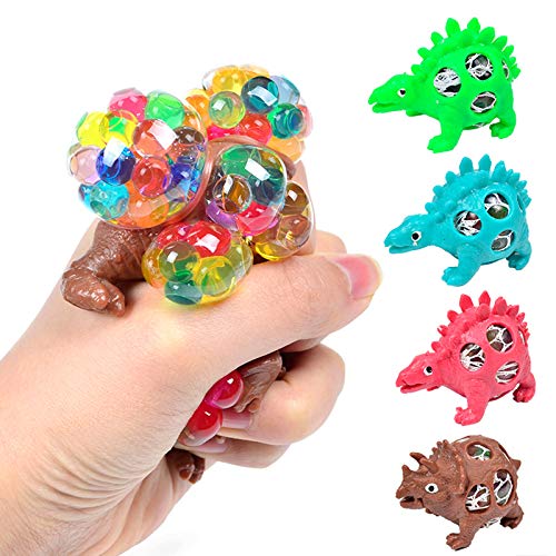 HYwot 6Pack Stress Ball, Anti Stress Squishy Veelkleurige Hand Oefening DNA-bal, Squeeze Balls voor kinderen en volwassenen - Stress Relief, fysieke oefening en ontspanning - ADHD Fidget Dinosaurus Toy